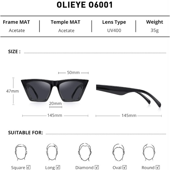 Vintage square cat-eye sunglasses - Picture 4 of 6